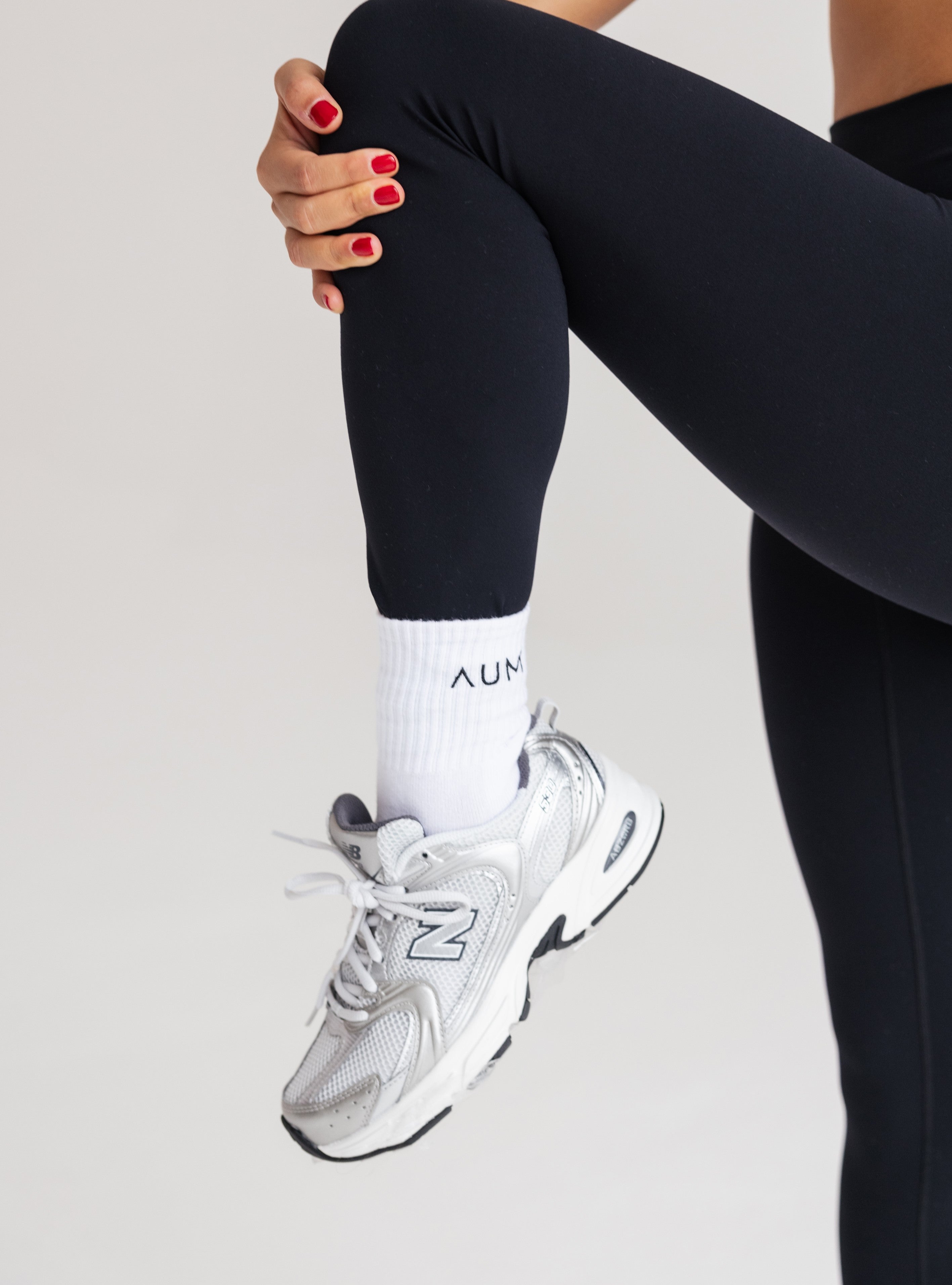 The AUM Socks, White
